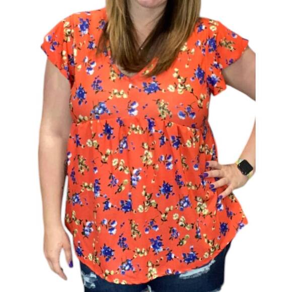 WHITE BIRCH Tops - NEW WHITE BIRCH empire waist tee in coral
